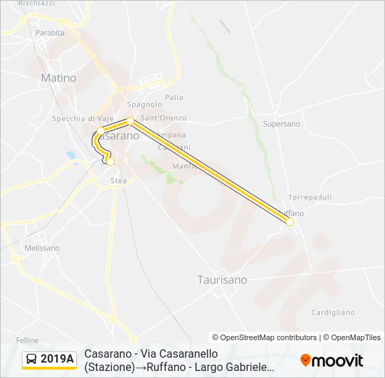 2019A Bus Line Map