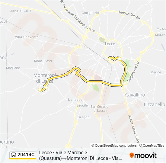 Percorso linea bus 20414C