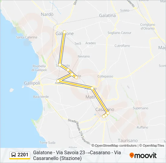 2201 Bus Line Map