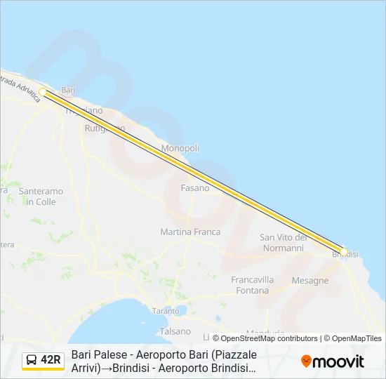 42R Bus Line Map