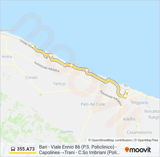 355.A73 Bus Line Map