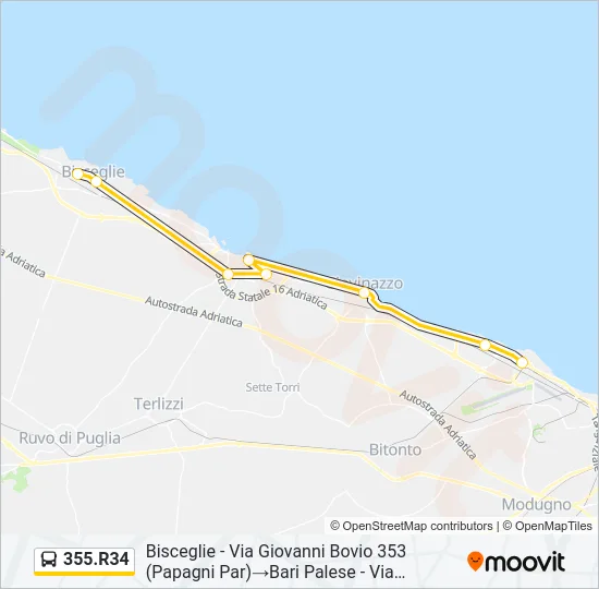 355.R34 Bus Line Map