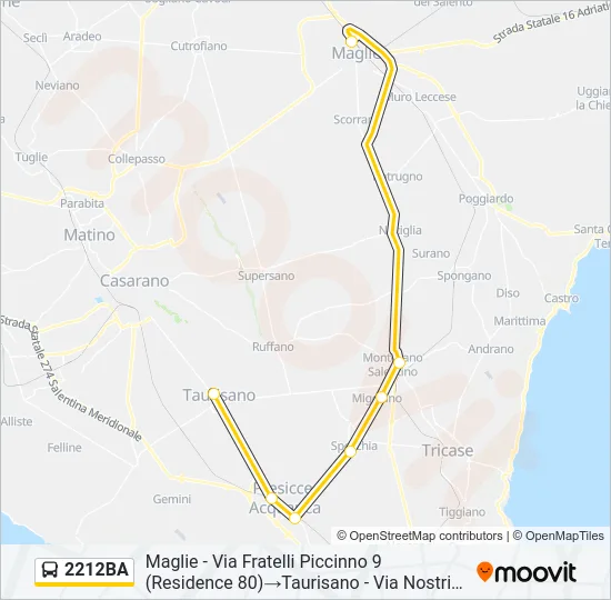 2212BA Bus Line Map