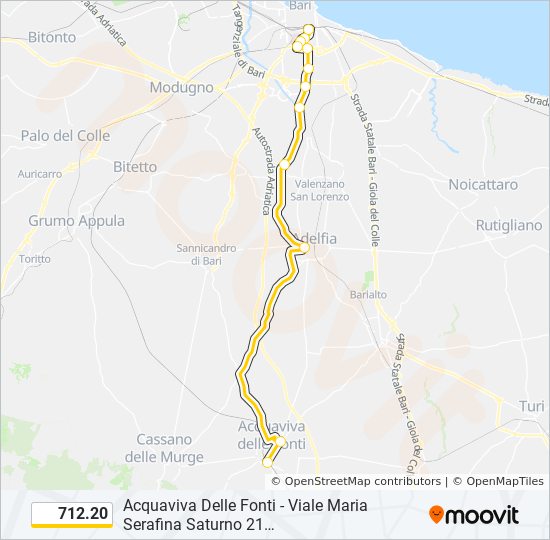 712.20 bus Line Map