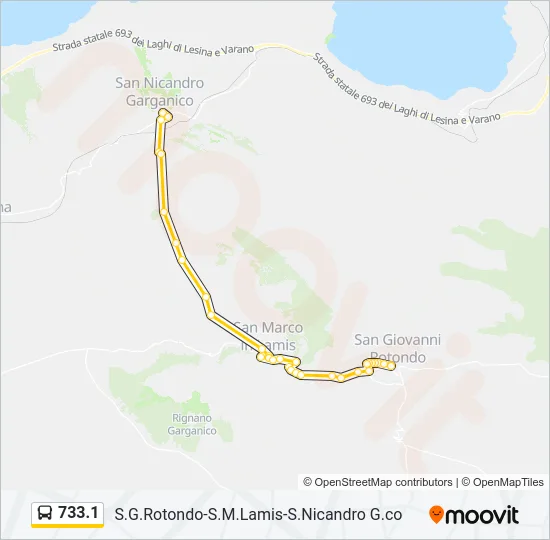 733.1 Bus Line Map
