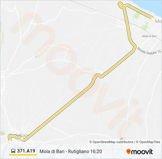 371.A19 Bus Line Map