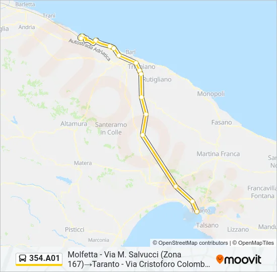 354.A01 Bus Line Map