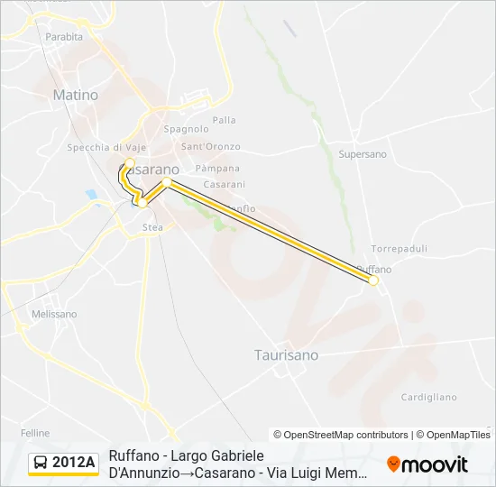 2012A Bus Line Map