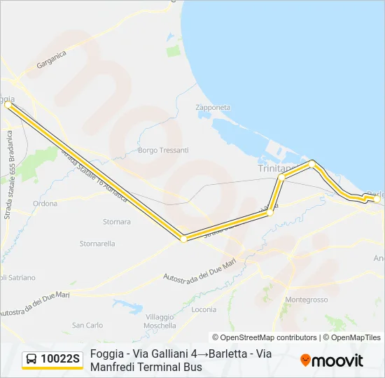 10022S Bus Line Map