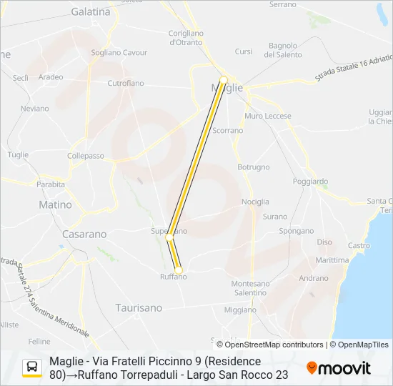 2016BB - 1 Bus Line Map