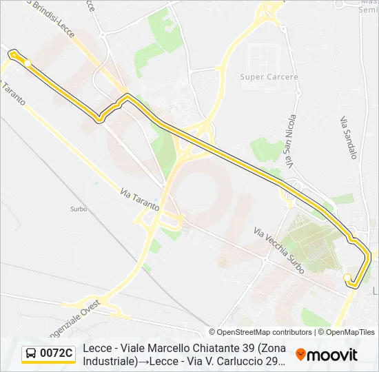0072C Bus Line Map