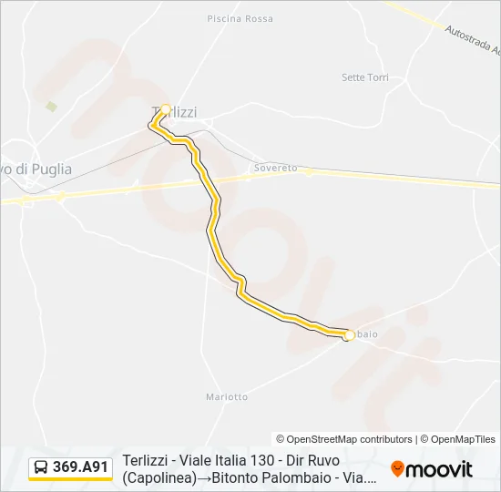 369.A91 Bus Line Map