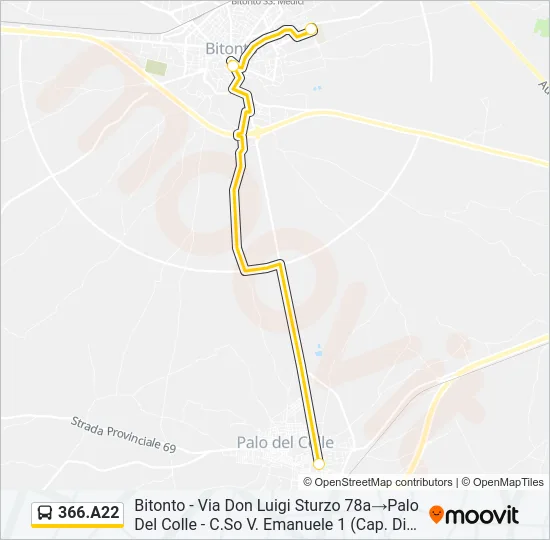 366.A22 Bus Line Map