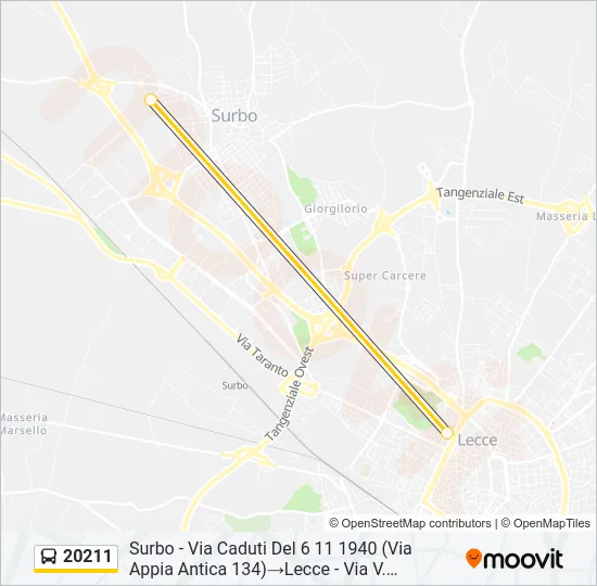 Percorso linea bus 20211