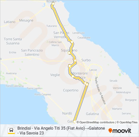 10018 - 1 Bus Line Map