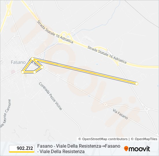 902.ZI2 bus Line Map