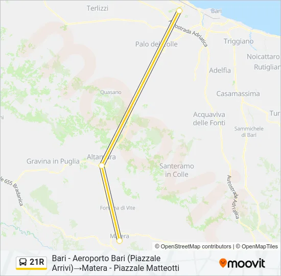 21R Bus Line Map