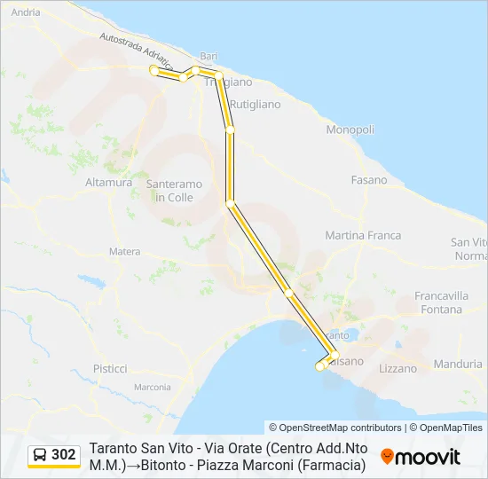 302 Bus Line Map