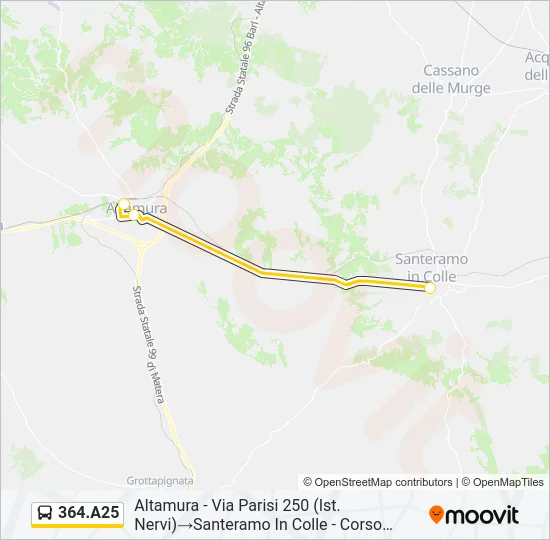 364.A25 Bus Line Map