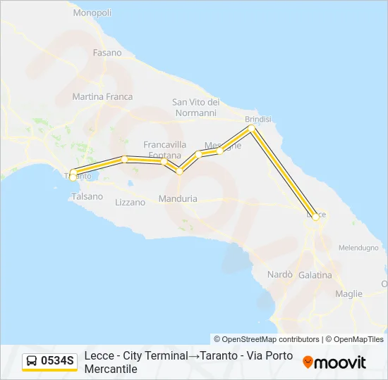 0534S Bus Line Map