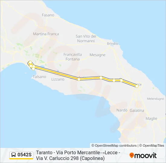 0542S Bus Line Map