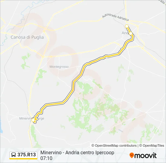 375.R13 Bus Line Map