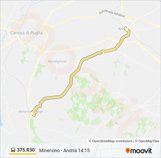 375.R30 Bus Line Map