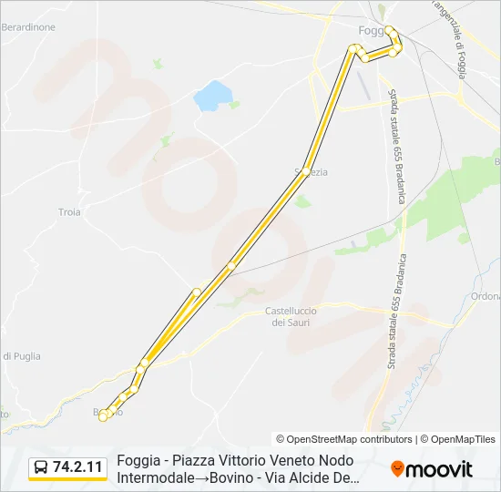 Percorso linea bus 74.2.11