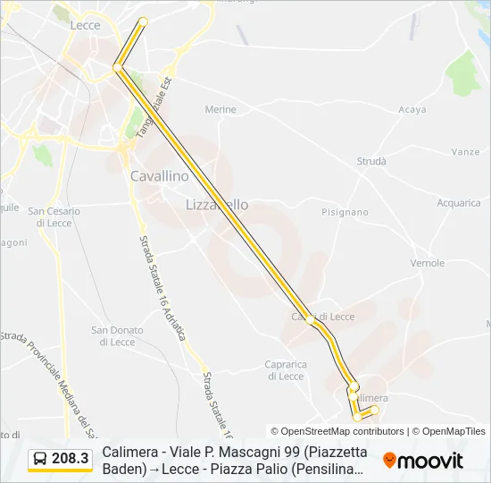 208.3 Bus Line Map