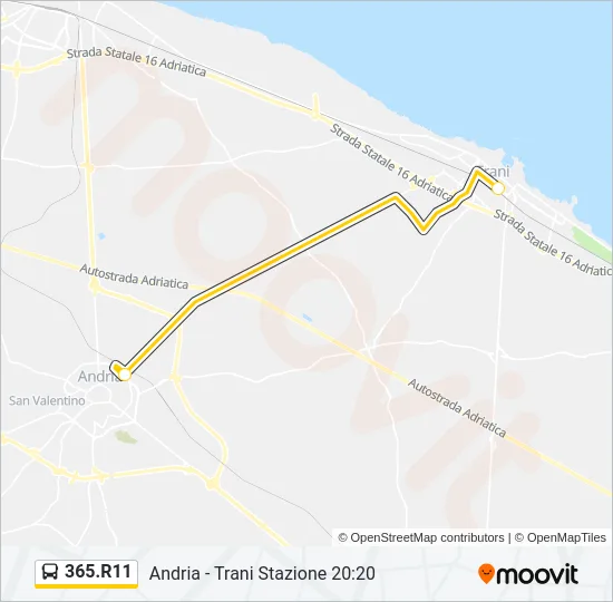 365.R11 Bus Line Map