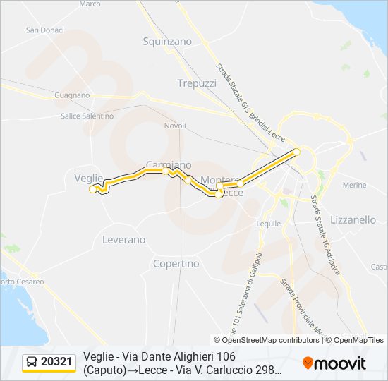 20321 bus Line Map