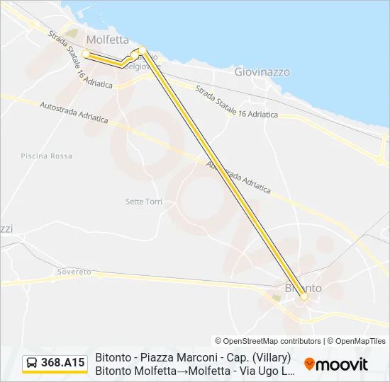 368.A15 Bus Line Map