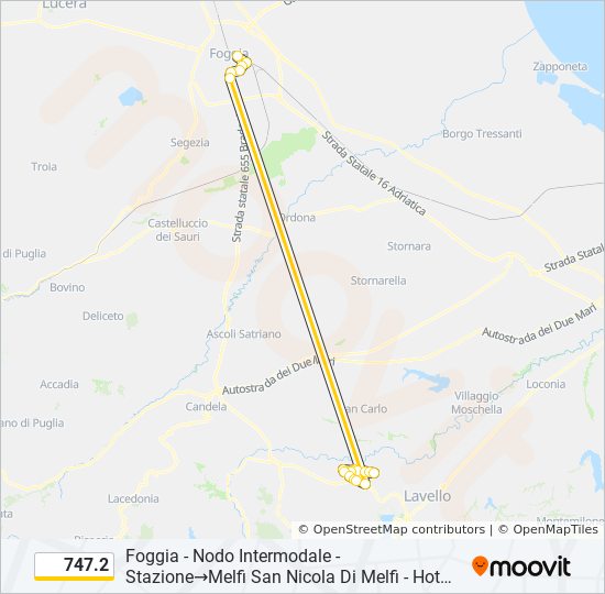 747.2 bus Line Map