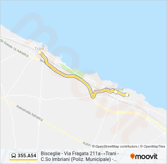 355.A54 Bus Line Map