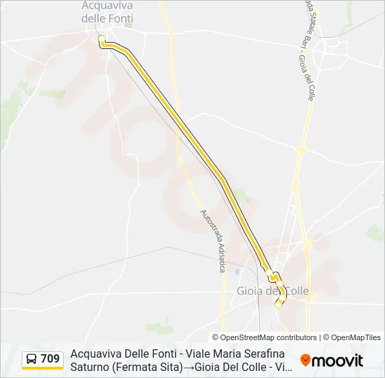 709 Bus Line Map