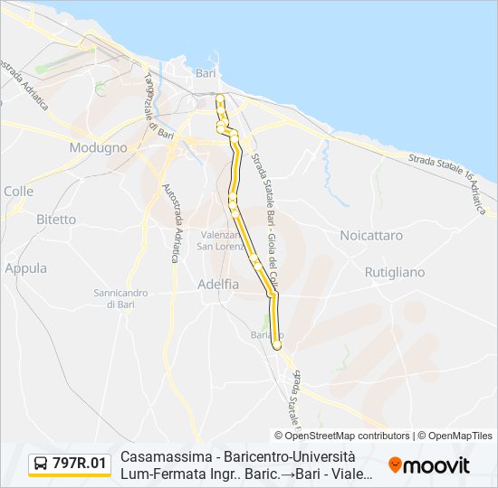 797r01 Route: Schedules, Stops & Maps - Casamassima - Baricentro