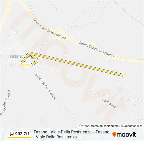 902.ZI1 Bus Line Map