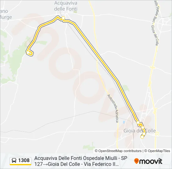 1308 Bus Line Map