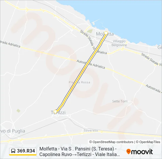 369.R34 Bus Line Map