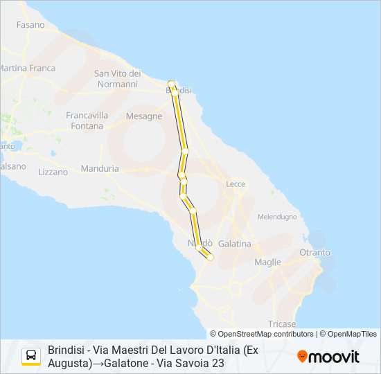 1522 - I bus Line Map