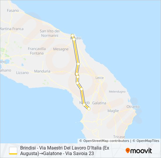 1522 - I bus Line Map