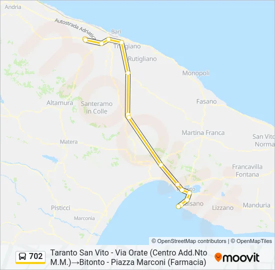 702 Bus Line Map