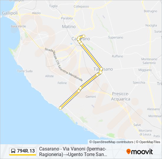 Percorso linea bus 794R.13