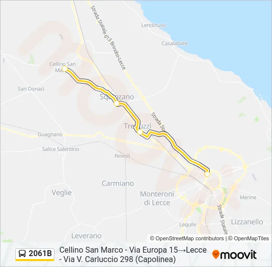 2061B Bus Line Map
