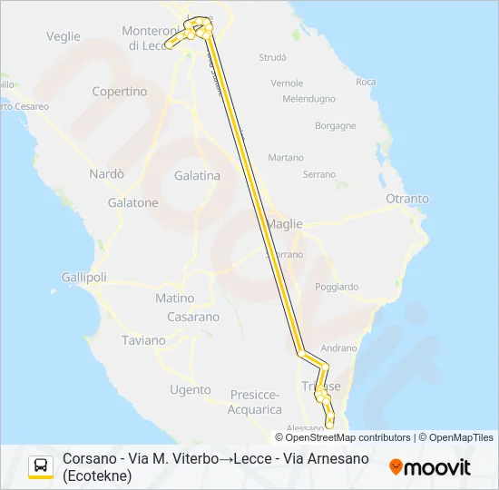 Percorso linea bus 443 LE A SAB