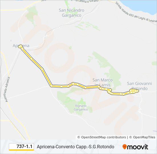 737-1.1 bus Line Map