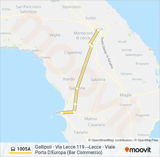 1005A Bus Line Map