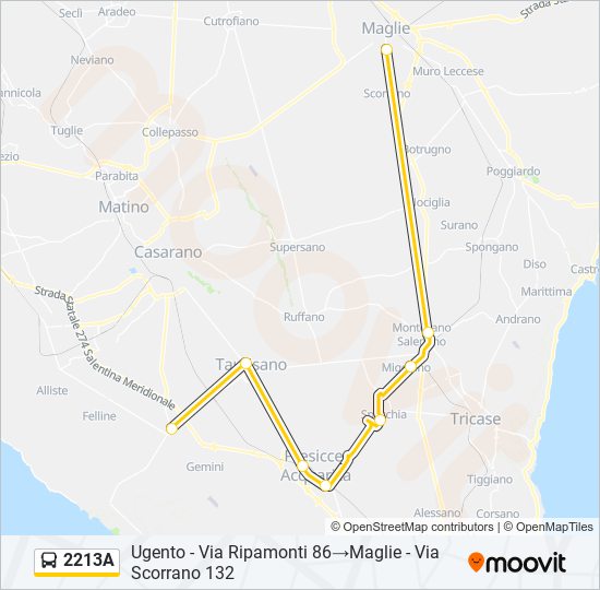 2213A bus Line Map