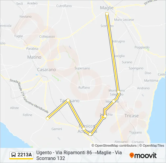 2213A Bus Line Map