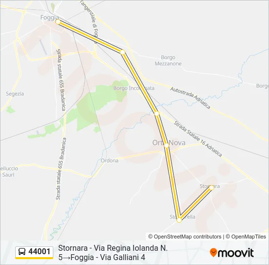 44001 Bus Line Map